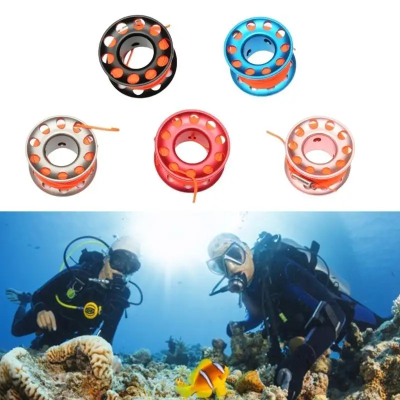 

92ME Scubas Diving Spool Finger Reel With Double Ended Snap Clip Cave Finger Spool Wreck Guide Line Reel for Snorkeling Diving