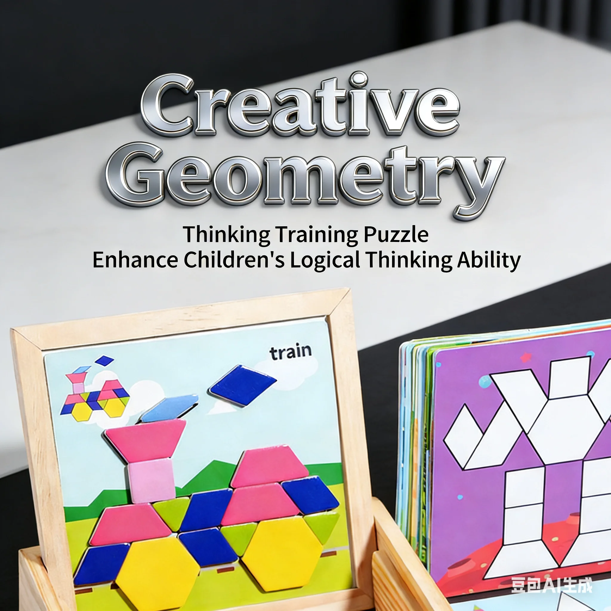 EVA Magnetisches Formenpuzzle-Set - Weich, Farbenfroh und Wiederverwendbar mit Massivholzbox für Kreatives Lernen und Einfache Aufbewahrung