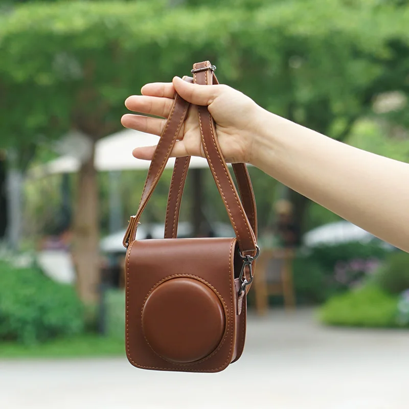 Für fujifilm instax mini90 kamera tasche kamera tasche abdeckung schutz aufbewahrung tasche pu leder retro mit schulter gurt direktes foto