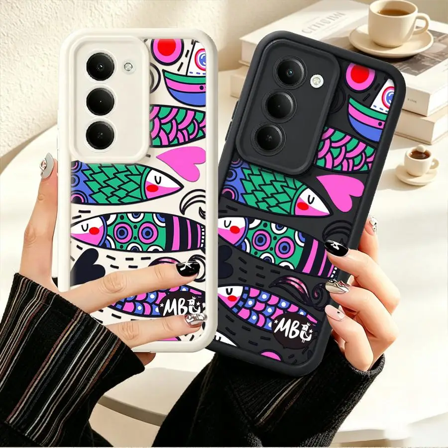 Cartoon Fish Phone Cover Case for Samsung Galaxy A12 A13 A26 A32 A71 A72 A23 A56 A51 A73 A35 A36 A15 A16 A53 A54 A34