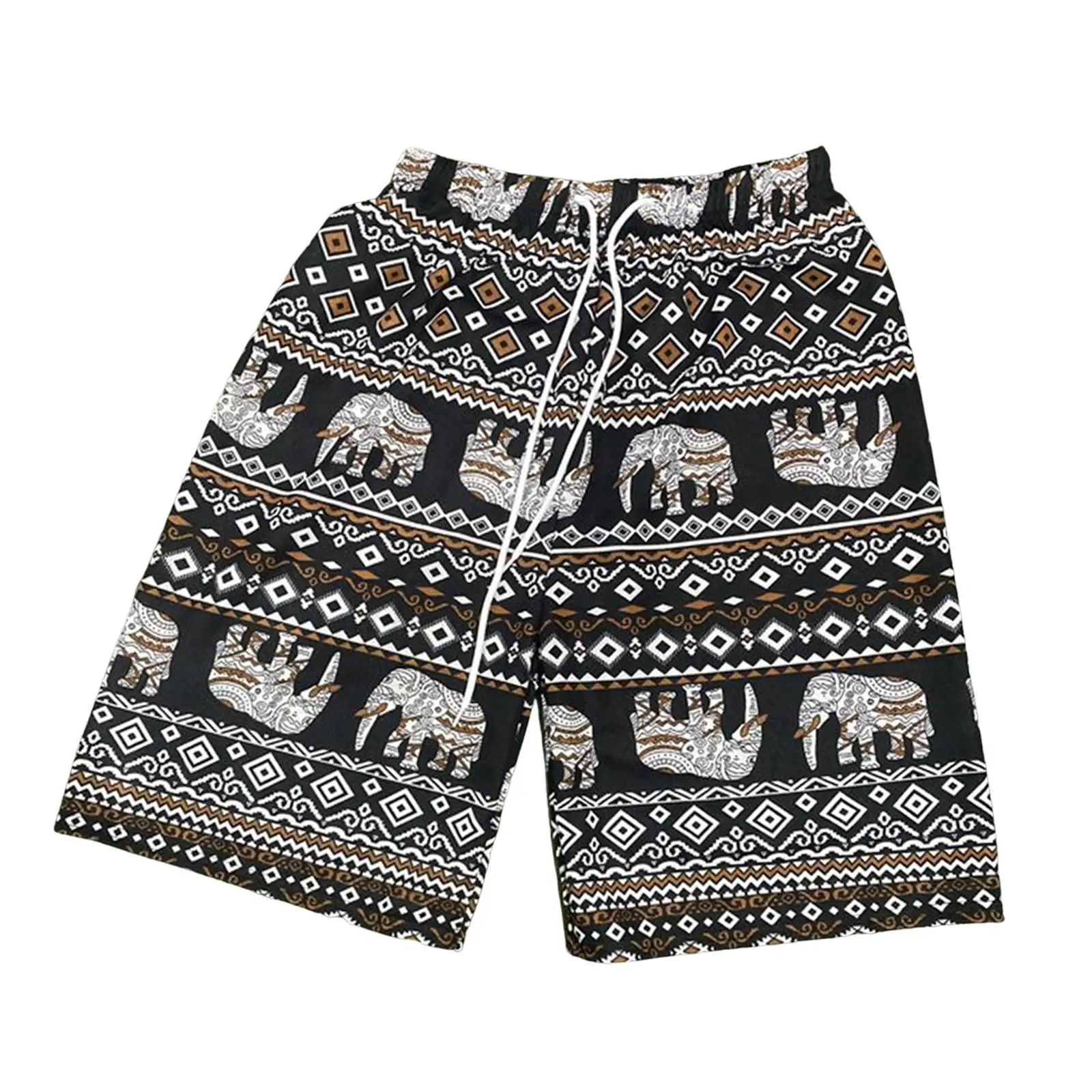 Dames Heren Strandshort Wijde Pijpen Losse Trekkoord Comfortabele Hippie Shorts Thailand Olifant Korte Broek Voor Wandelen Strand