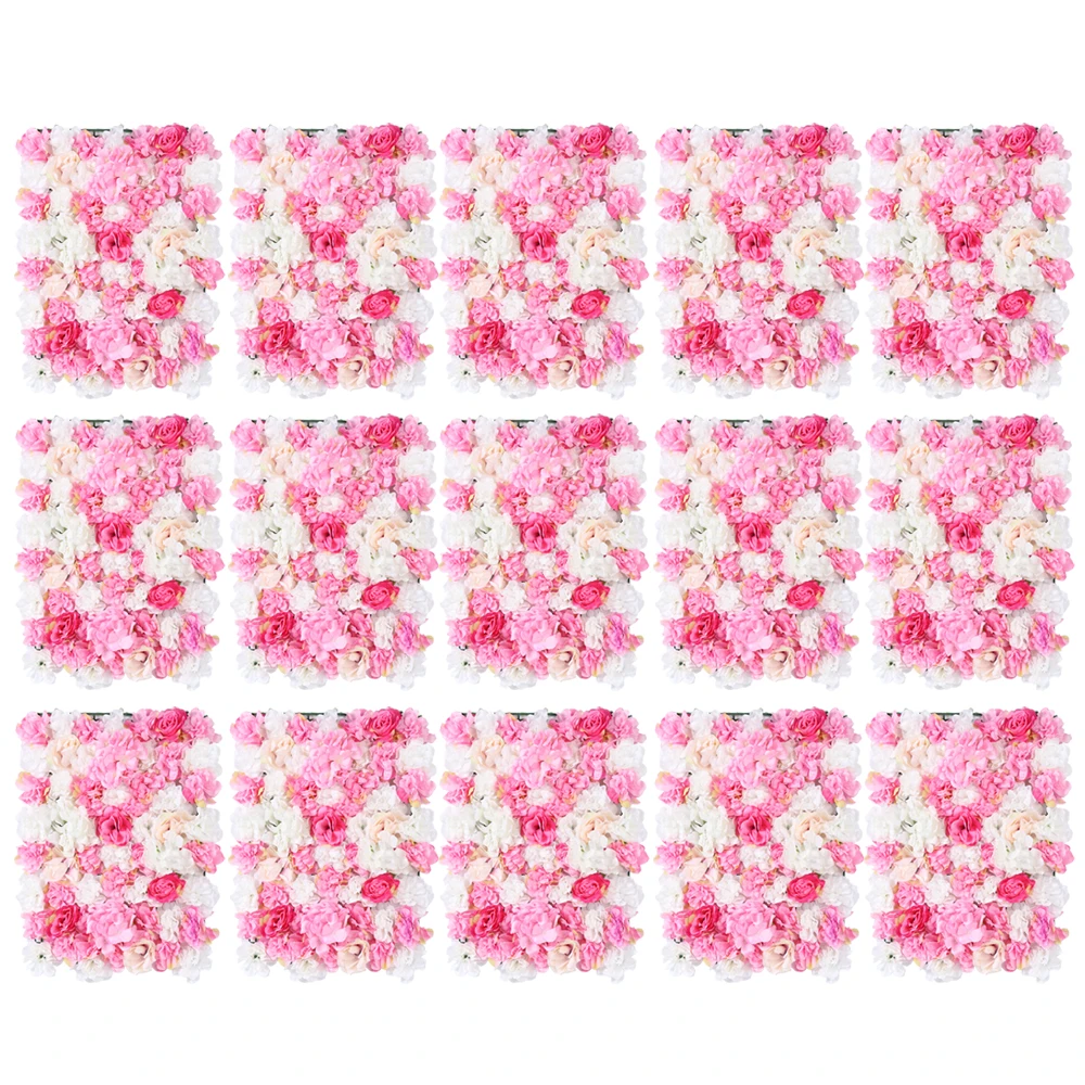 15Pcs Silk Artificial Flower Wall Rose Panel wedding decoration Photography Venue Background