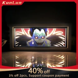 Anime Death Note Peripherals Ryuk Figure Led Light Paper Cut Shadow Box Fu Jiang  Figures Lightbox Home Decoration Toys Gifts