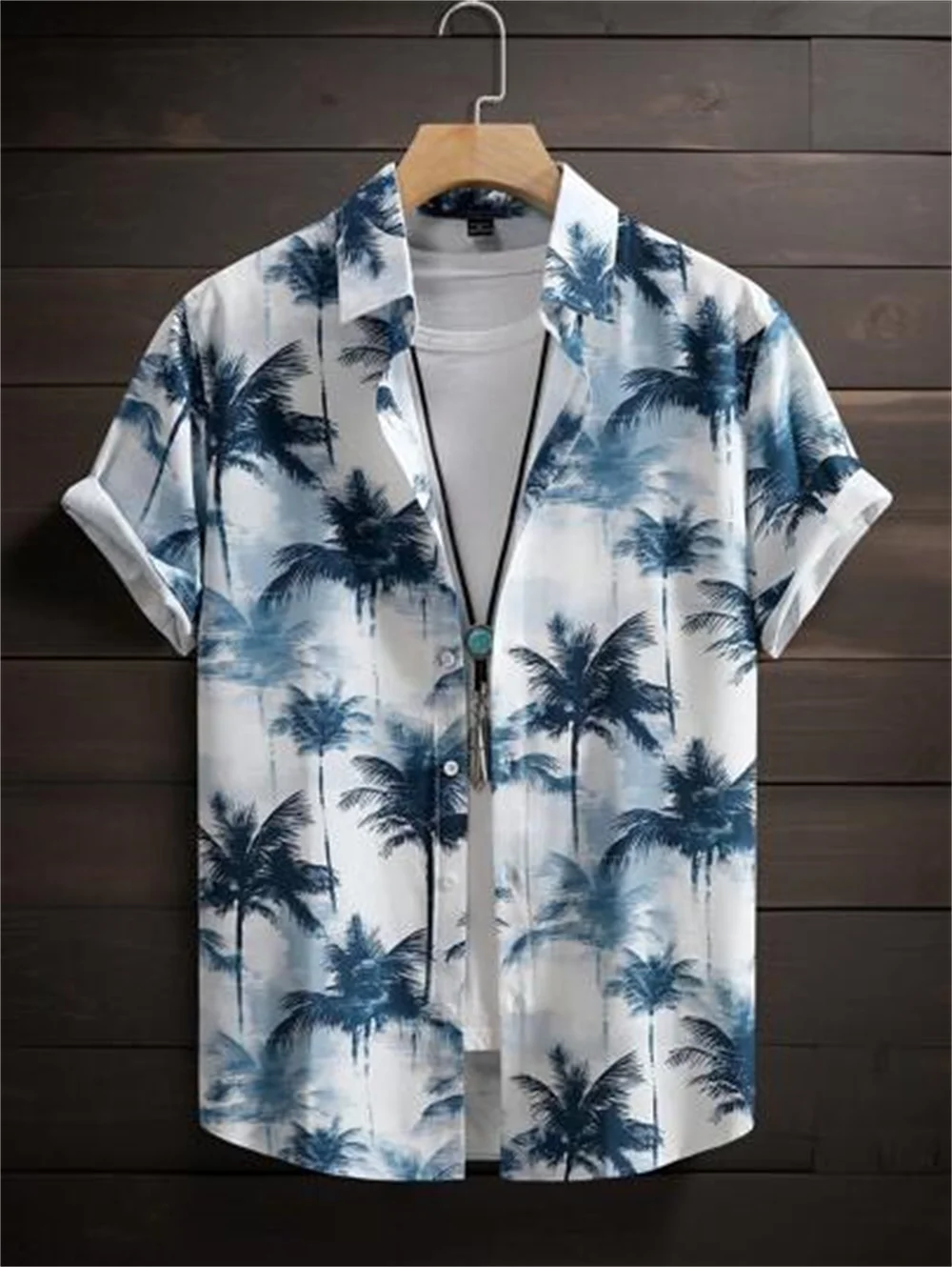 Hawaiian Shirt Man Print Casual Thin Beach Slim Fashion Shirt High Quality Luxury Black Social Vintage Funny Oversized Clothes