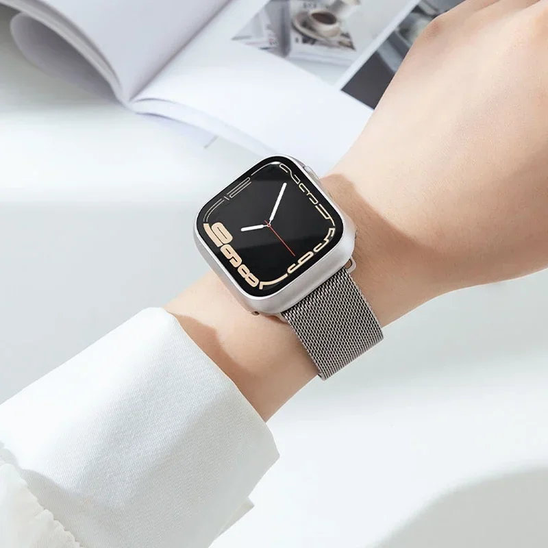 Tempered Glass+cover For Apple Watch Case 45mm 44mm 42mm 41mm 38-40mm PC bumper Screen Protector iWatch series 9 8 7 se 6 4 5 3 view 6