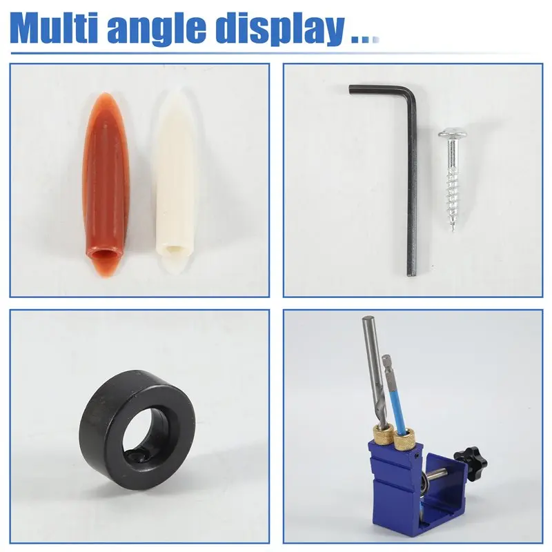 USER FRIENDLY-1 Set Pocket Hole Jig Kit Pocket Hole Drill Guide Jig Set For 15° Angled Holes, For Woodworking Angle Drilling Hol