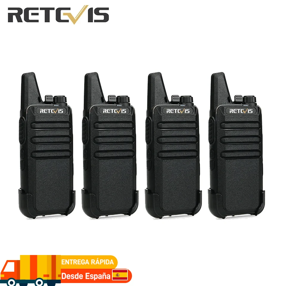 Retevis RT622 Mini Walkie Talkie Radio Emergencia 4 6 10 Piezas Largo Alcance RT622 PMR PMR446 sin Licencia VOX Portatil Recargable Walkie Talkies para Restaurantes Hoteles Caza y Camping