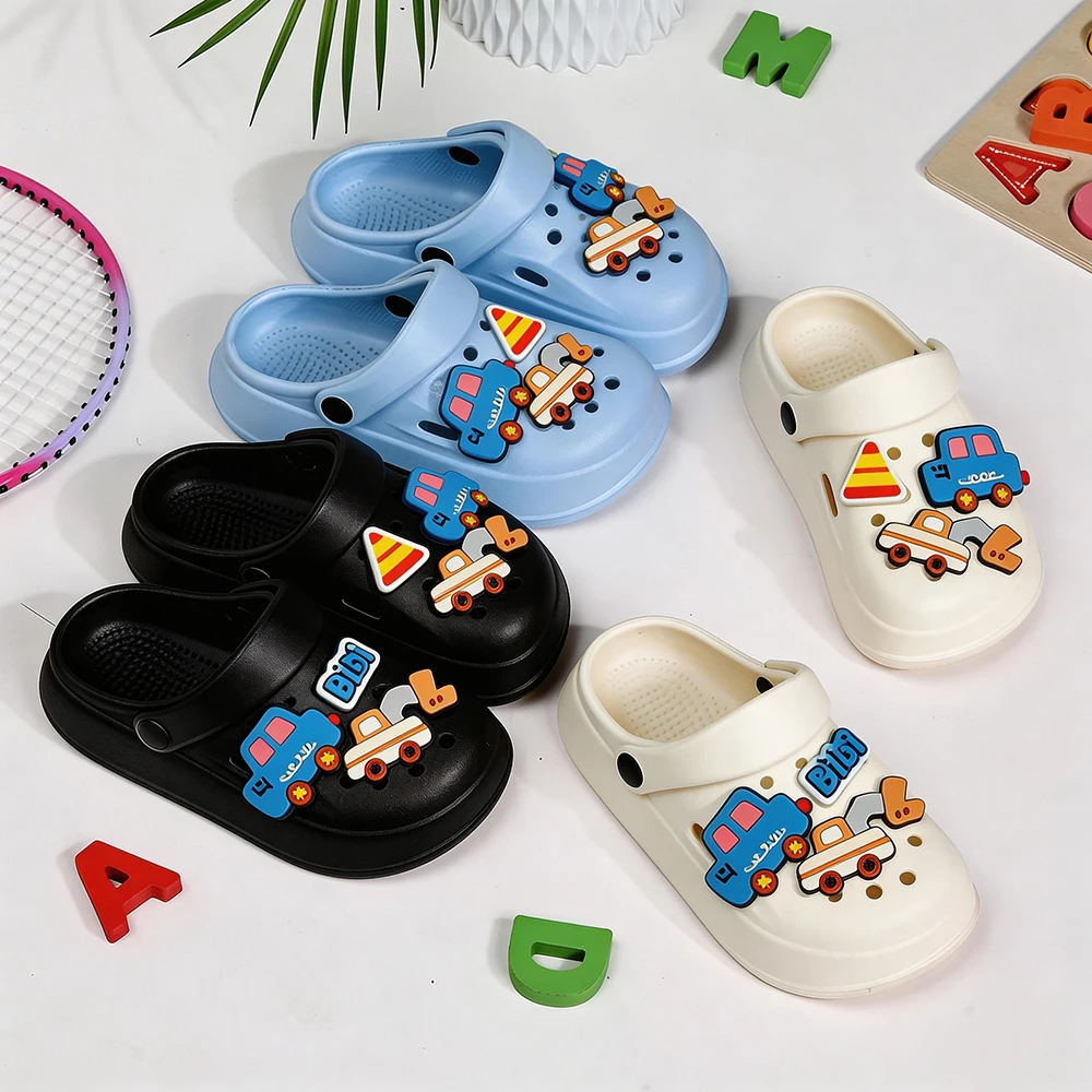 

Summer Slippers Indoor Non-slip Soft Bottom Comfort Fashion Cute Children's Hole Shoes Boys Outdoors Garden Beach Sandals