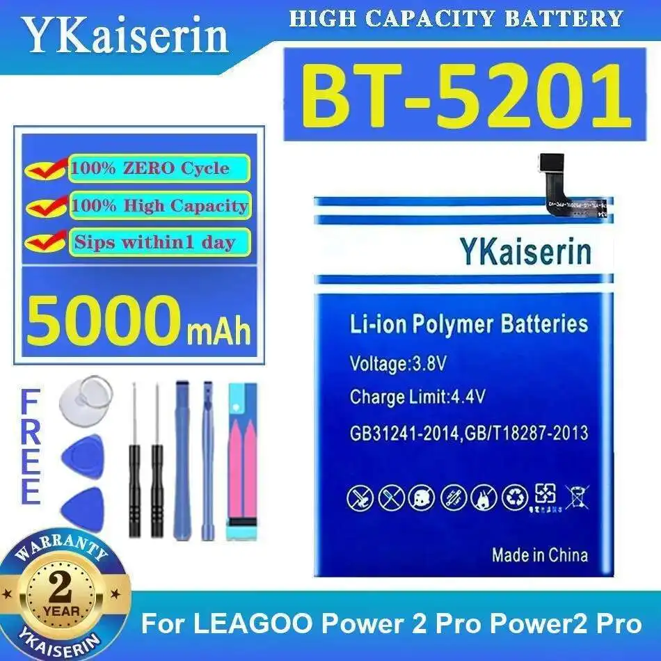 

High-Efficiency High Capacity 5000Mah For Leagoo Power 2 Pro Power2 BT-5201 Mobile Phone Battery