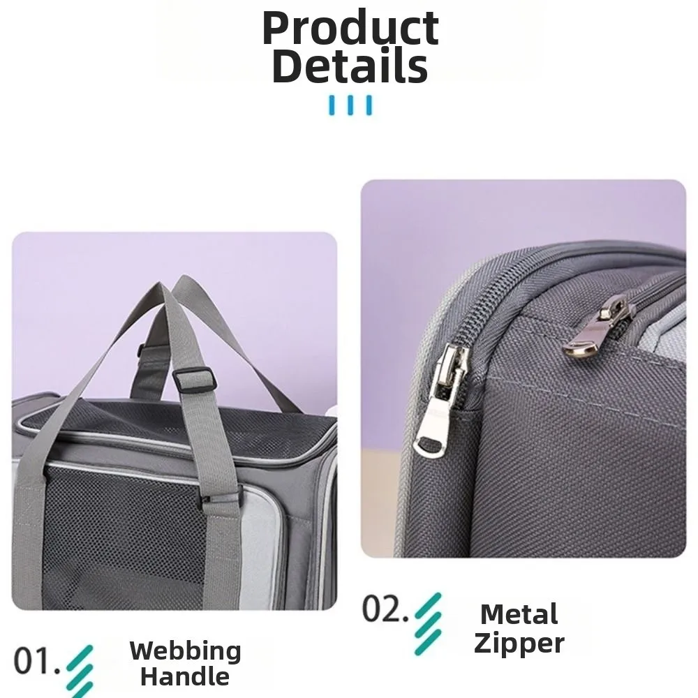 

Portable Large Capacity Pet Carrying Bag Breathable Foldable Pet Carrier Bag Side Ventilated Pet Shoulder Bag Outgoing