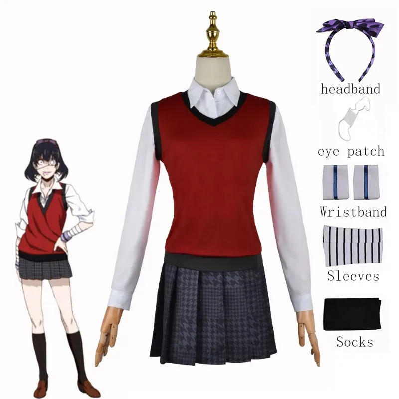 In Stock XS-2XL  Ikishima Midari Cosplay Anime Kakeguruii Role-Play Jk School Uniforms Halloween Carnivals Costume for Women