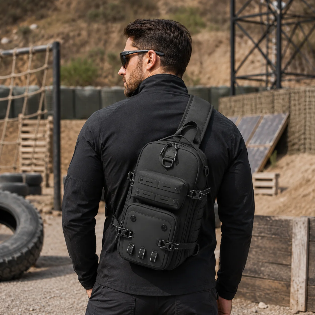 Durable Men's Tactical Sling Chest Bag Outdoor Camouflage Cycling Sports Single Shoulder Bag Diagonal Outdoor Bag Hiking Camping