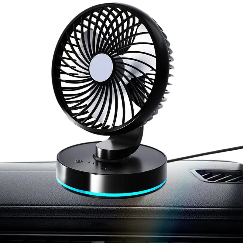 

Truck Dash Fan 4-Speed Settings Multi-angle Vehicle Fan USB Charging Travel Truck Fan 12V-24V Adjustment For Desktop Use