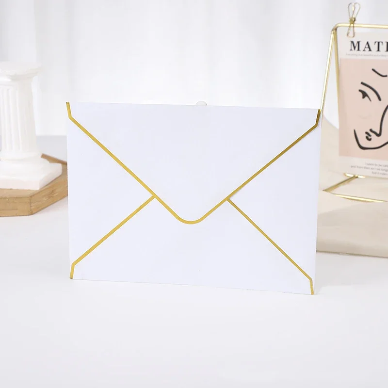 50pcs/lot Envelopes Gilding Bag Wedding Small Business Supplies Stationery DIY Postcard 150g Paper Invitations Storage Packaging