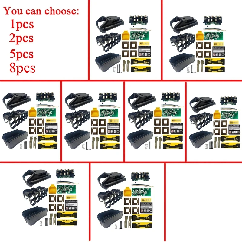 DCB200 10*21700 Li-ion Battery Plastic Case PCB Charging Protection Circuit Board For Dewalt 18V 20V 8Ah Lithium Tool Box Shell