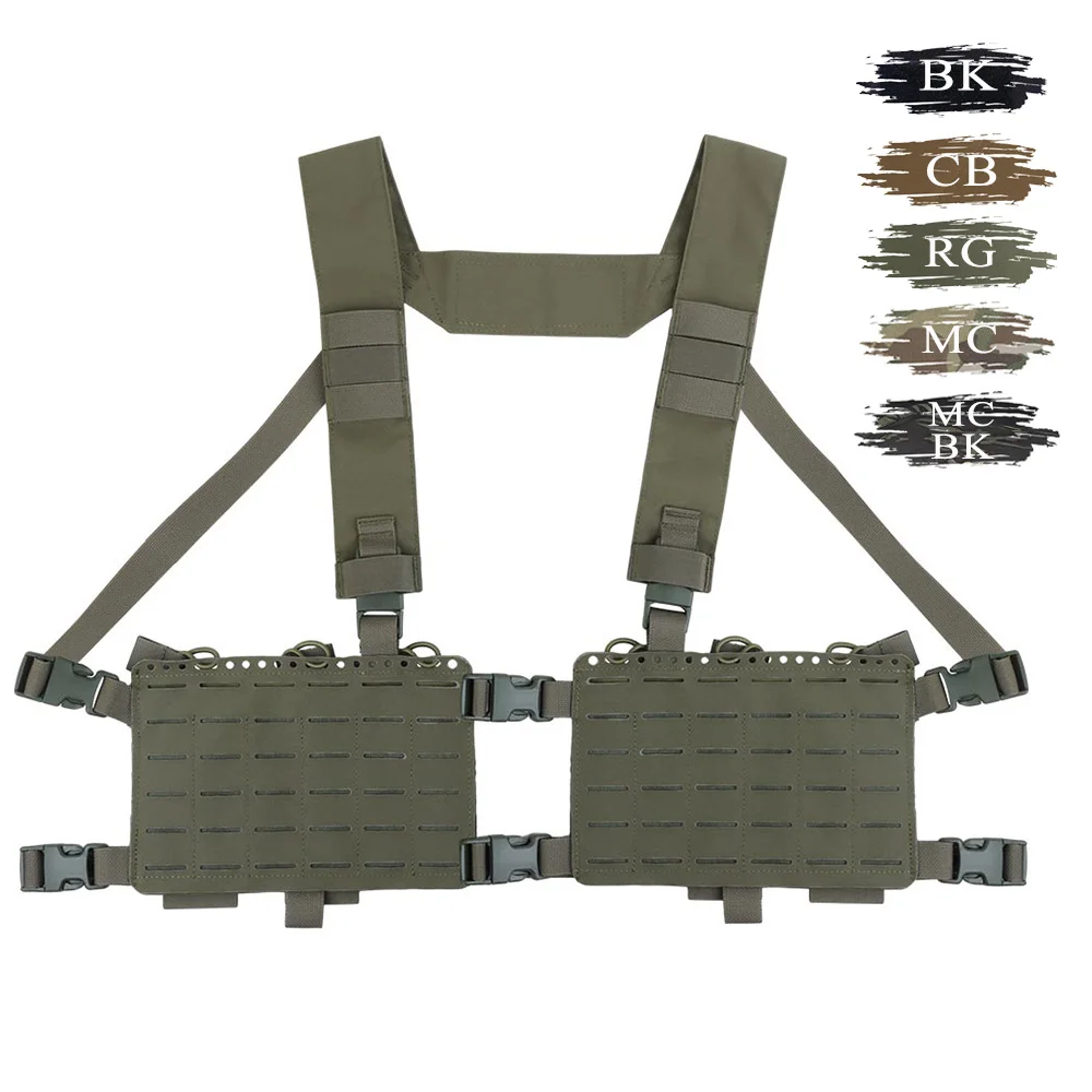 

1000D Nylon Split-Design Chest Rig MOLLE Modular System Quick-Release Buckle Adjustable Straps Hunting Shooting Accessories