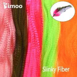 Bimoo 2Packs Crimped kinky Fiber Long Shimmer Synthetic Hair Saltwater Streamer Bait Fish Fly Tying Material Bucktail Jig Lures