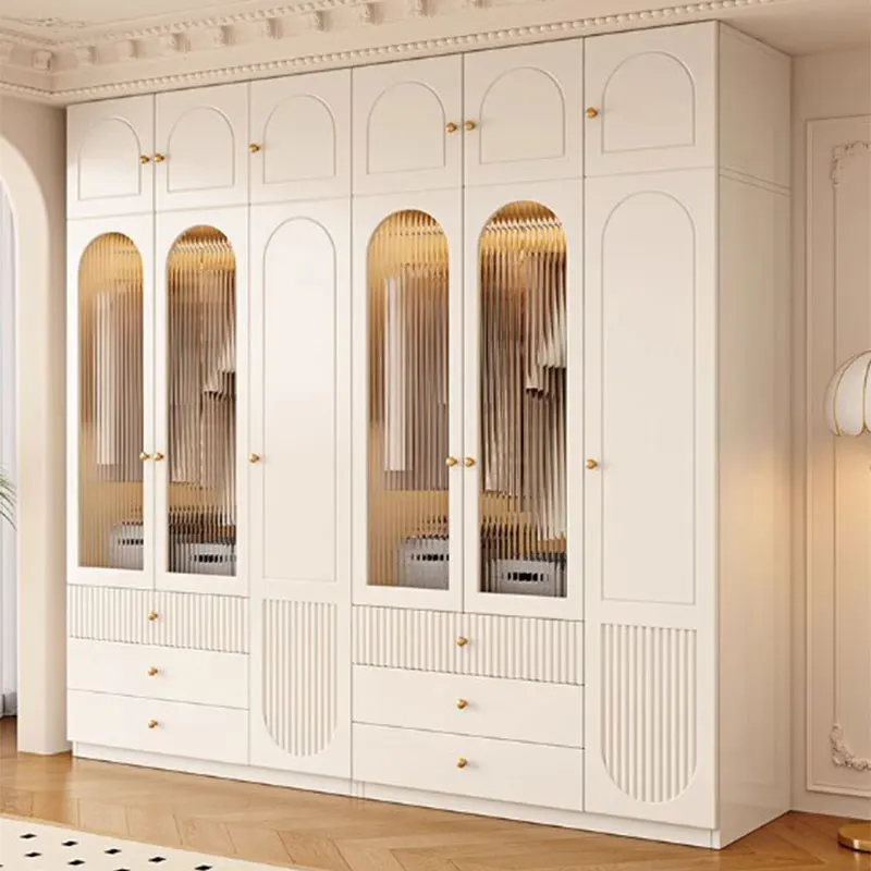 

Luxury Multilayer Wardrobe Exhibit Wood Queen Open Closets Room Wardrobe Drawers Shelf Rangement Chambre Bedroom Furniture