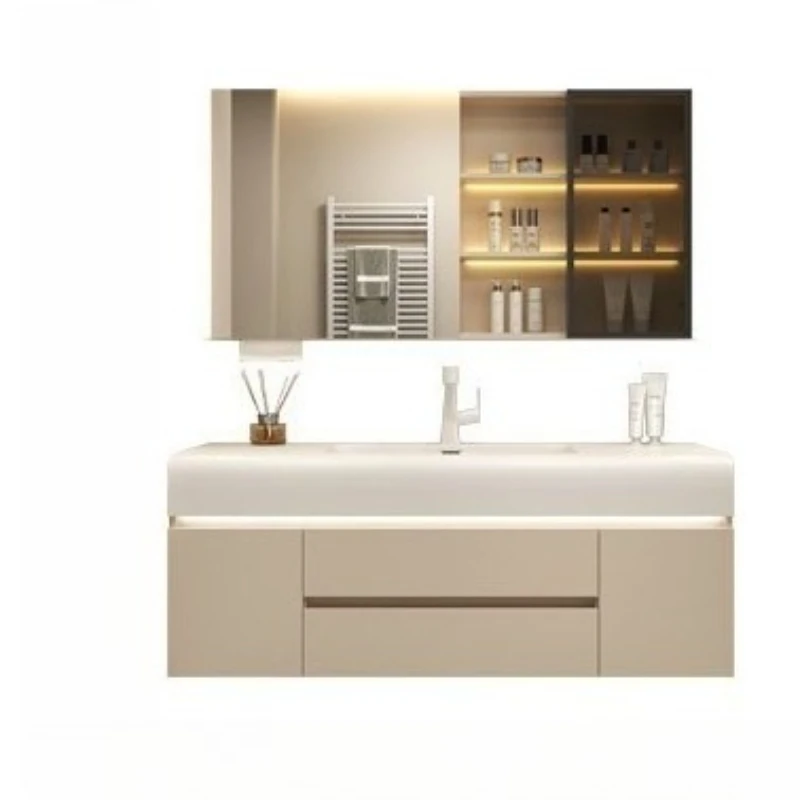 

skin feeling integrated basin, bathroom washbasin, smart mirror sink washbasin cabinet
