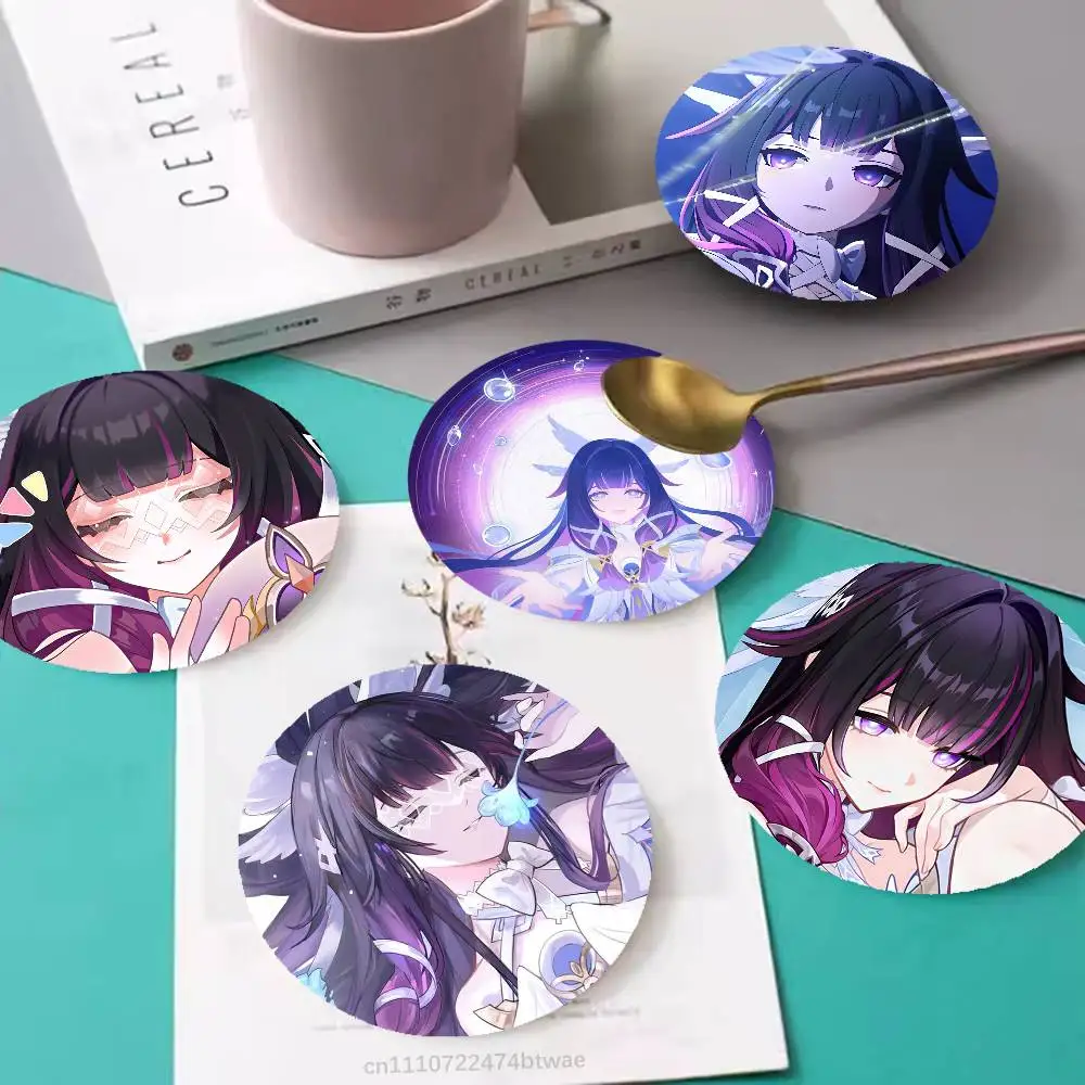 

Genshin Impact Columbina Anti-slip Tea Coffee Cup Pad Heat-Resistant Round Bowl Teapot Mat Home Gift