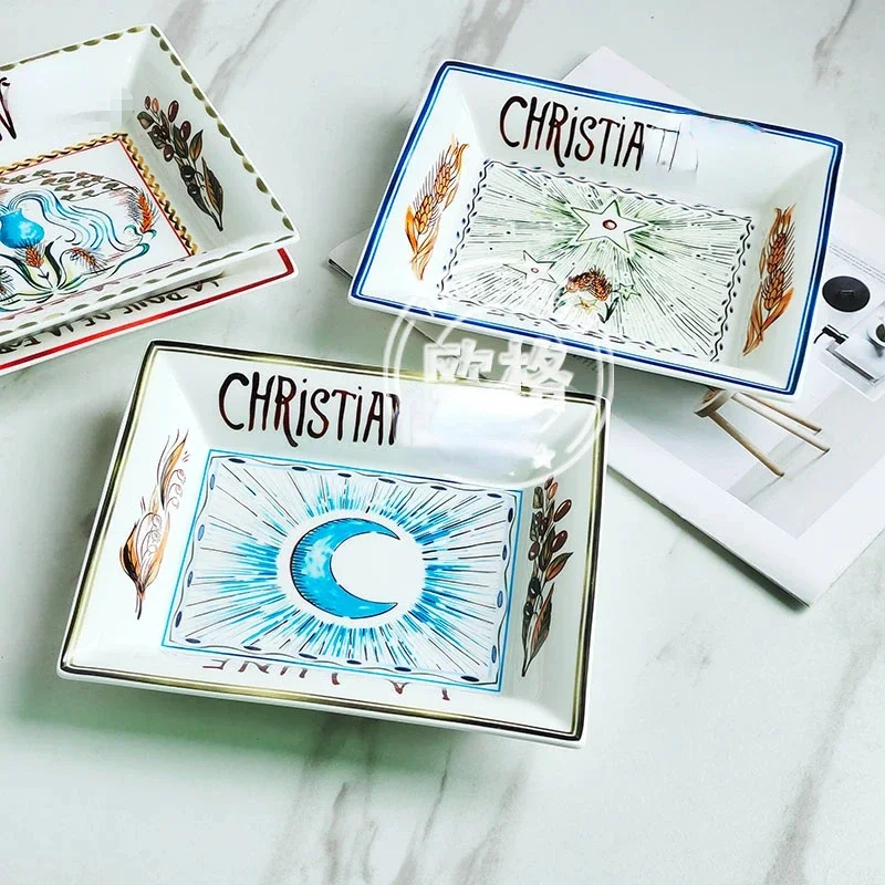 

Ceramic tray large ashtray creative 3D illustration European style living room ashtray for girls aschenbecher cigar accessories