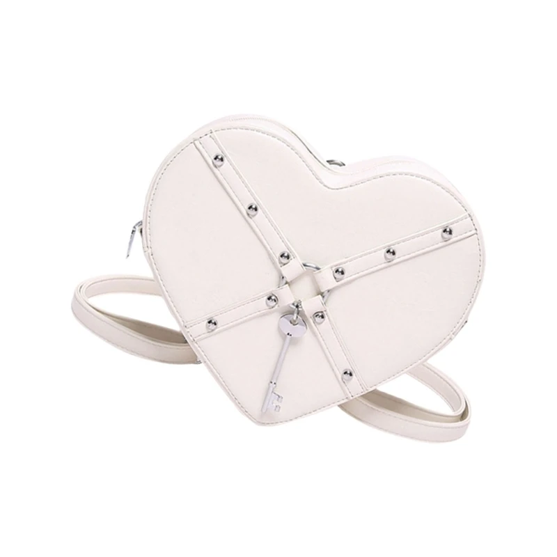 Novelty Heart Shaped PU Leather Shoulder Purse Compact Bag for Trendy Ladies Dropship