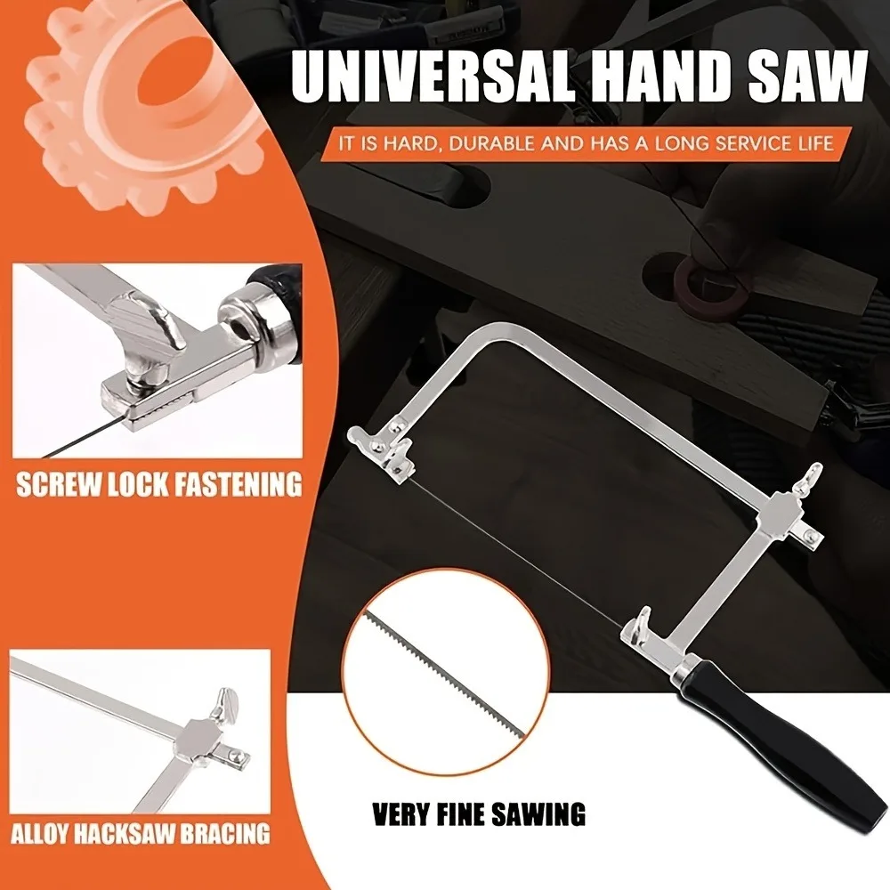 Adjustable U-Shape Mini Hacksaw Bow Multifunctional Saw Tool for Jewelry Wood Metal Craft DIY Goldsmith Woodworking
