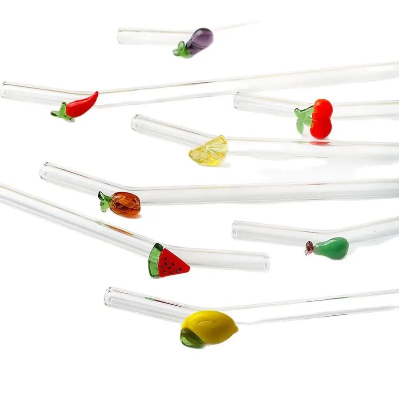 For Milkshakes & Sodas, Perfect Gift For Birthdays & Weddings Flexible Glass Straw Set, Includes Cleaning Brush, Ideal