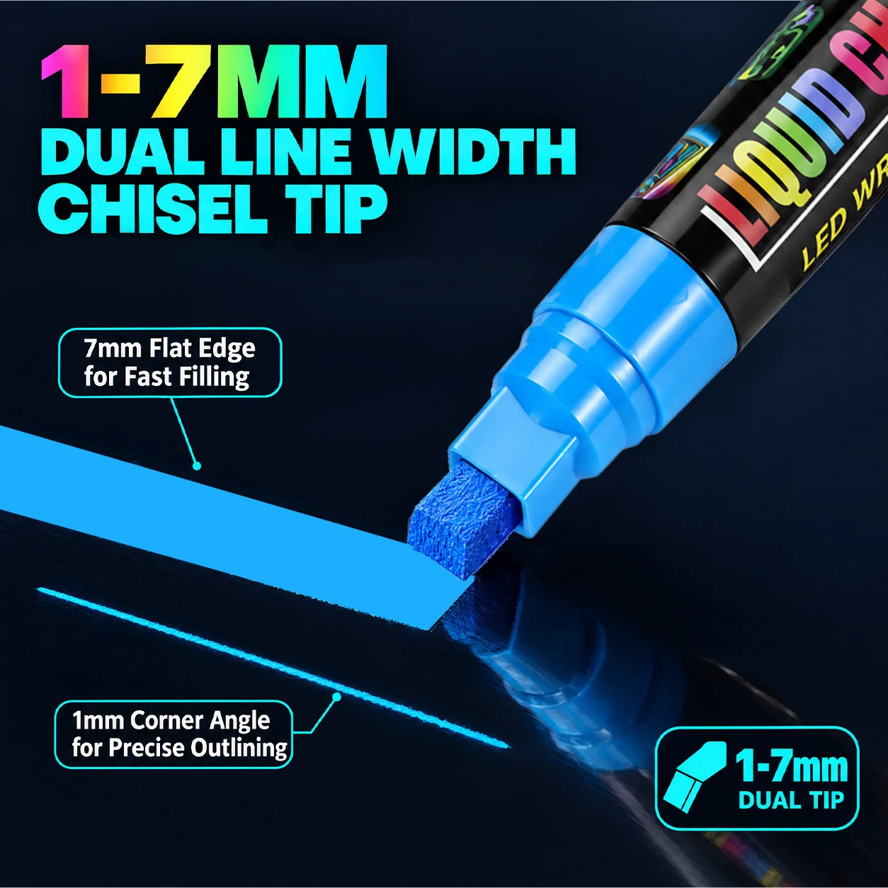 Glass graffiti marker, special pen for fluorescent board, erasable night light watercolor blackboard whiteboard pen