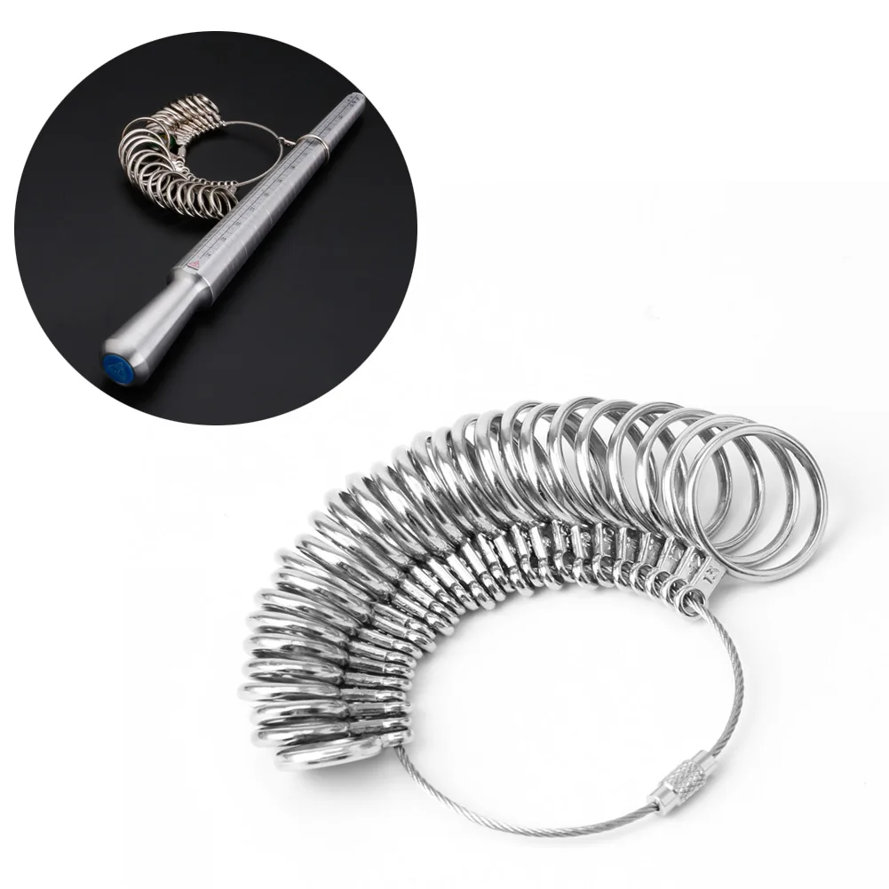 Jewelry Ring Sizers Gauge Tool Ring Metal Ring Finger Measuring Ring Tool Men Women Rings Standard Hand Rings Accessory