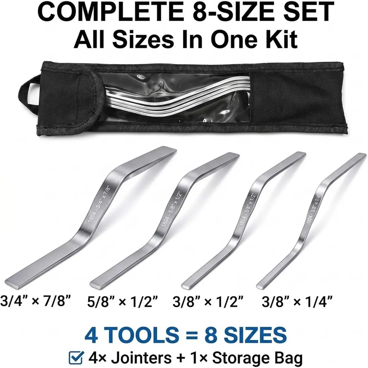 【CYBER MONDAY】BrickTuck Pointing Trowel Tool - 4-Piece Stainless Steel Double Ended Bricks Jointer Cement Tools Set for Masonry