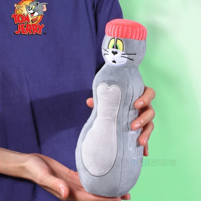 Cartoon 25cm Soda Bottle Tom and Jerry Peluches Funny Creative Plush Toy Cute Cat Mouse Stuffed Doll for Kids Gift