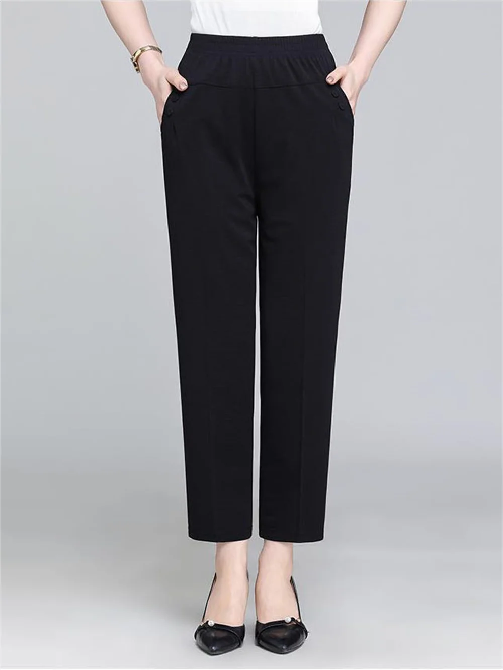 Casual High Waisted Baggy Mom Pants Oversized Style Loose Office Ladies Trousers Comefortable Y2k Clothing Korean Popular Pants