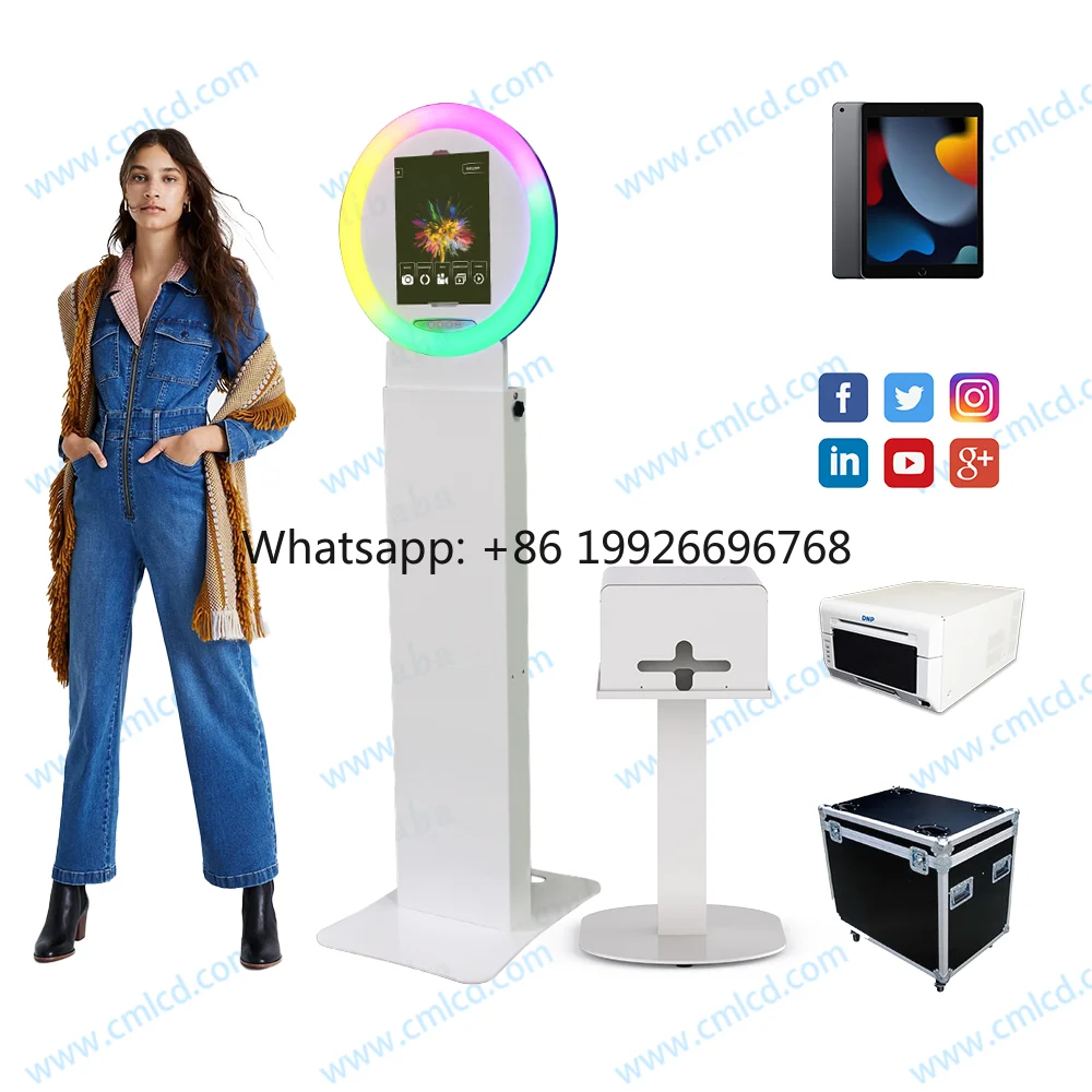 

Manufacturer Portable Open air Ring Light Photobooth Shooting Selfie Photobooth Flash Camera Printer Photo Booth