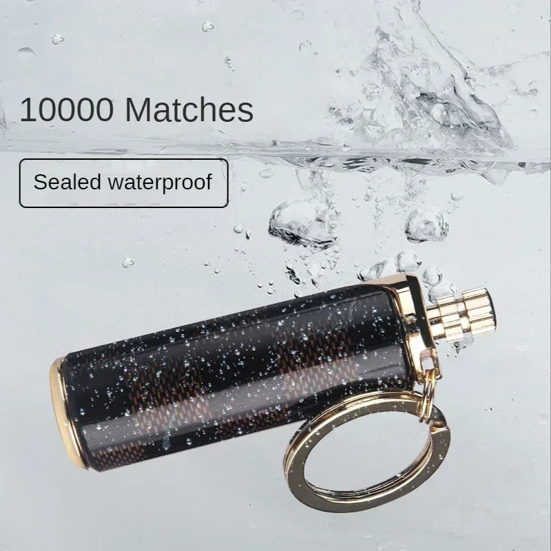 10000 Match Keychain Cigarette Lighter Kerosene Lighters Flame Torch Lighter Portable Metal Smoking Accessories New Gift For Men