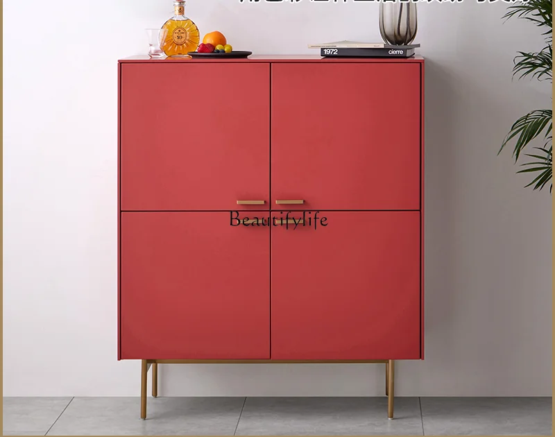 Italian minimalist light luxury style four-door decorative cabinet dining side locker