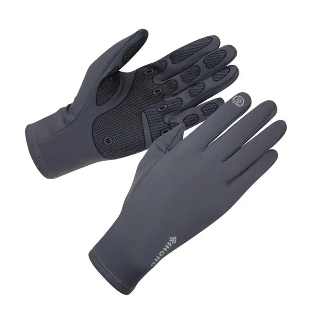 Strong Grip Cycling Gloves Warm Lined Gloves Windproof Cycling Gloves with Silicone Palm for Strong Grip Touch for Motorcycle