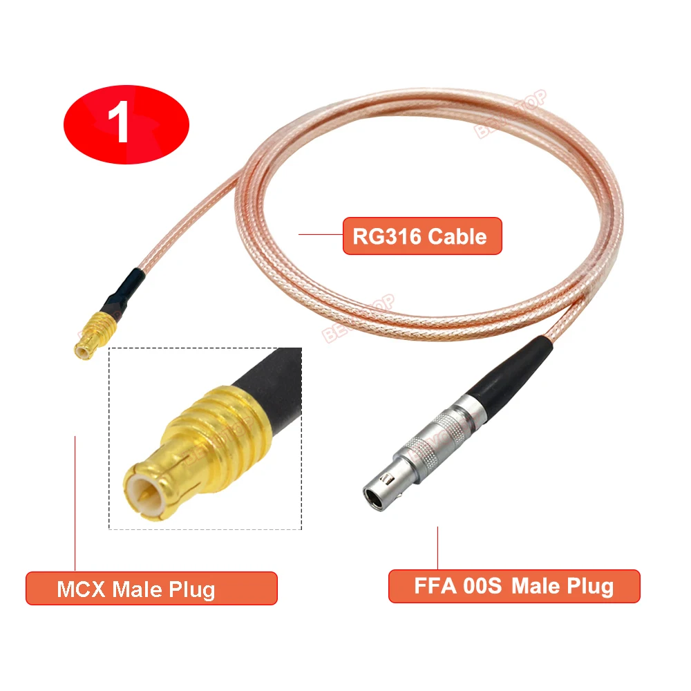 1PCS BEVOTOP FFA 00S to MCX Male Plug RF Coaxial Cable RG316 Pigtail Assembly Ultrasonic Flaw Detector