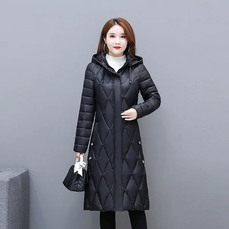 Long Parkas For Women Overcoat New Hooded Thicken Down Cotton Jacket Warm Winter Coat Middle Aged Mother Quilted Jacket 5XL