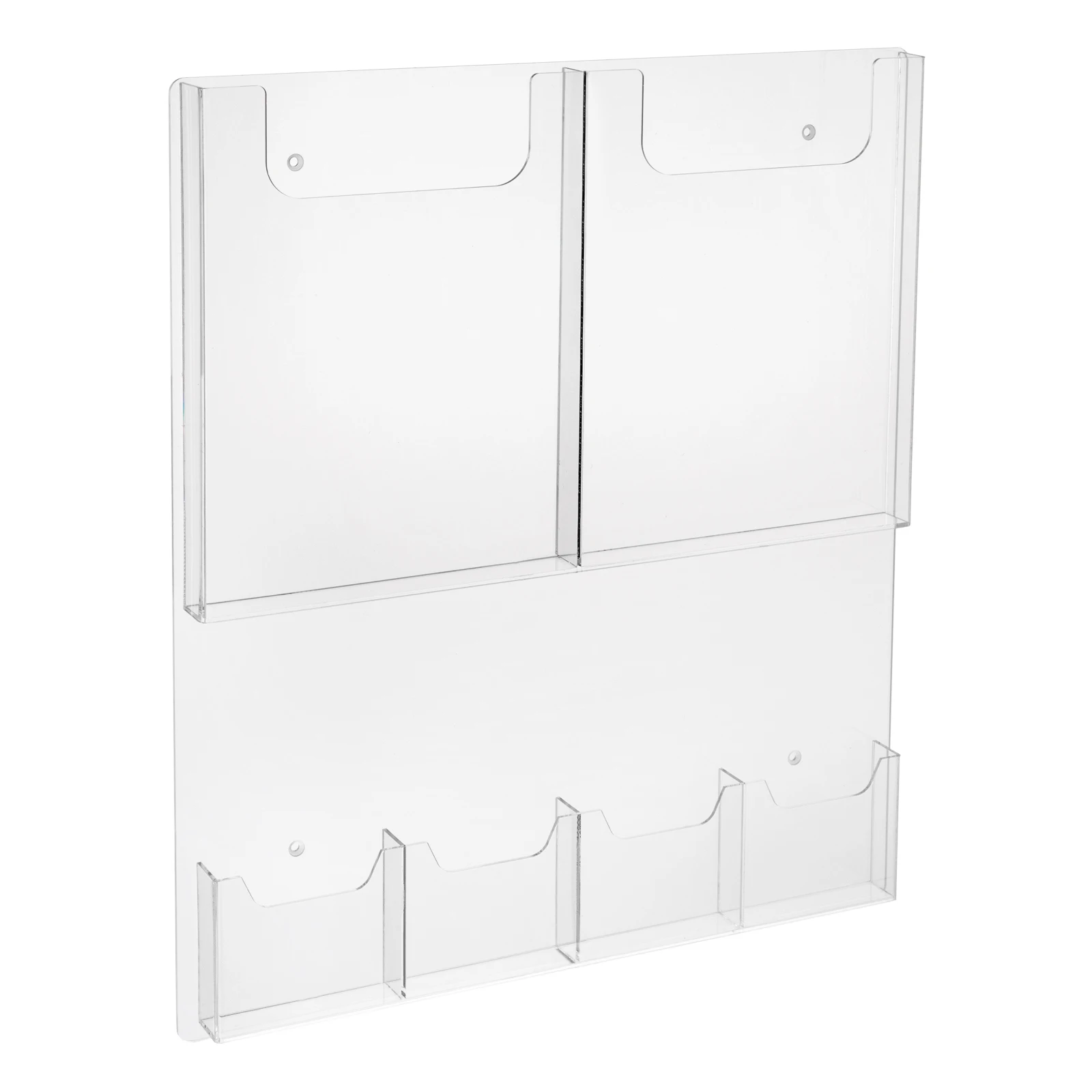 Transparent Acrylic 52 * 46 * 3cm Brochure Rack Six Wall-mounted Document Display Rack Acrylic Magazine Storage Rack