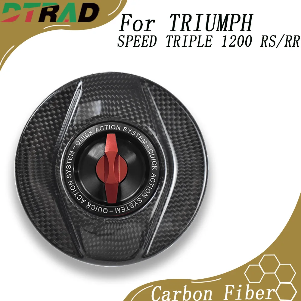 

Motorcycle Keyless Quick Filling Plug Fuel Tank Cap For TRIUMPH SPEED TRIPLE 1200 RS/RR 2021-2025 Carbon Fast Gas Oil Tank Cap