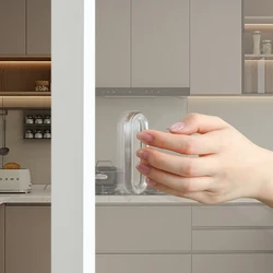 4PCS Self-Adhesive Sliding Door Handle Transparent Plastic Soft PU Door Handle Kitchen Cabinet Glass Sliding Door Drawer Handle