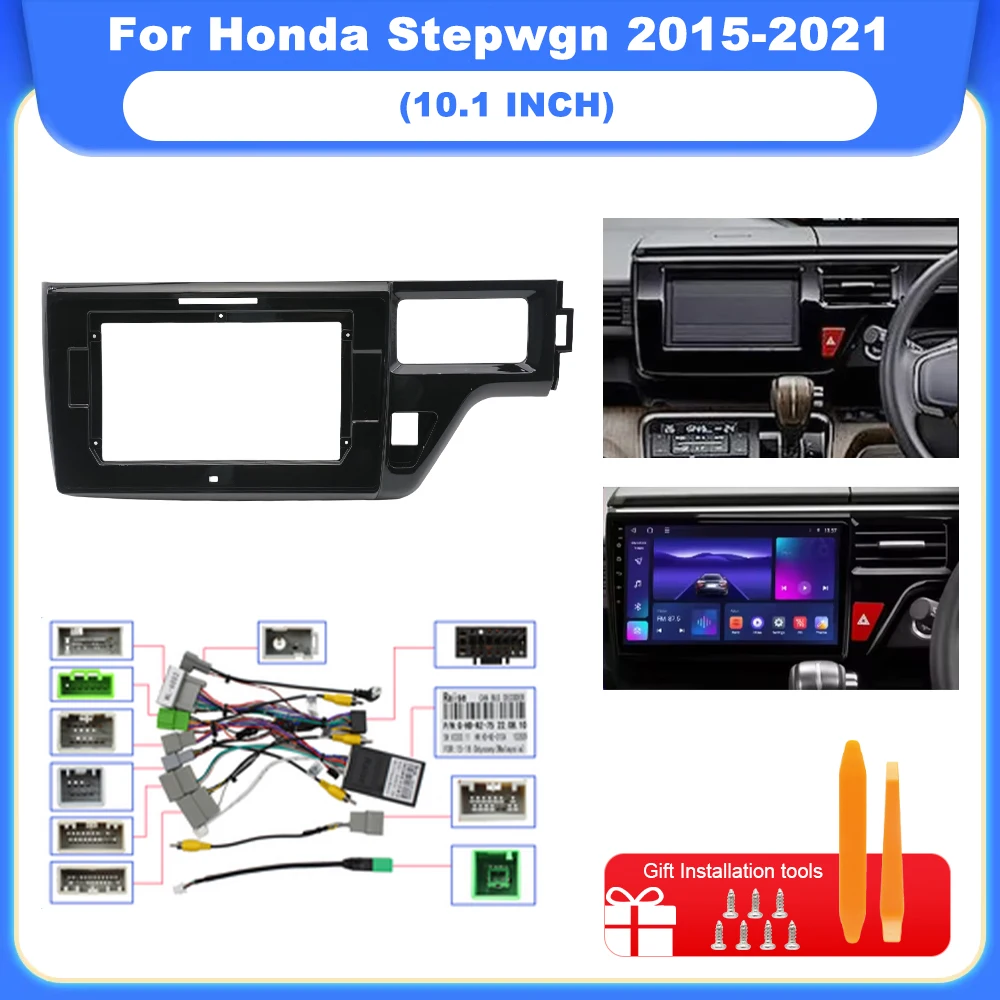 

10,1-дюймовый 25,654 см для Honda Stepwgn 2015-2021 автомобильный радиоприемник, лицевая панель Android MP5, корпус панели плеера, рамка 2Din, крышка приборной панели