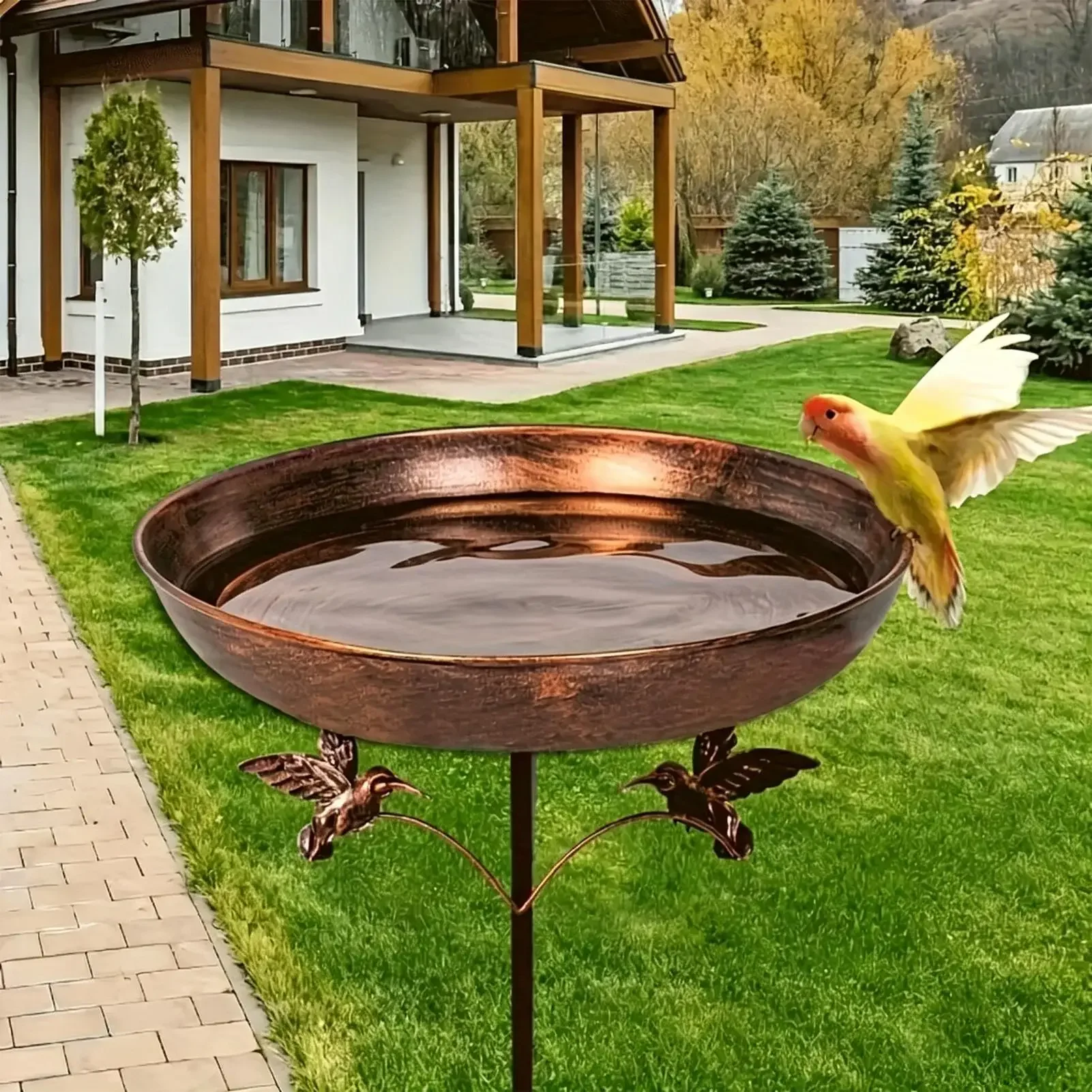 Bird Bath Hummingbird Feeding Container Garden Hummingbird Bath for Gardeners Homeowners Nature Lovers Backyard Patio Deck