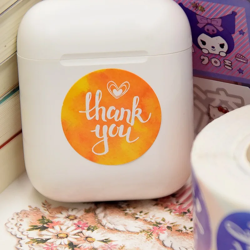 500 ชิ้น/ม้วน 1 นิ้วสีสันสติกเกอร์สําหรับห่อของขวัญ,ซีลซองจดหมาย,ขนาดเล็กอุปกรณ์สํานักงานธุรกิจ,Diy Decora