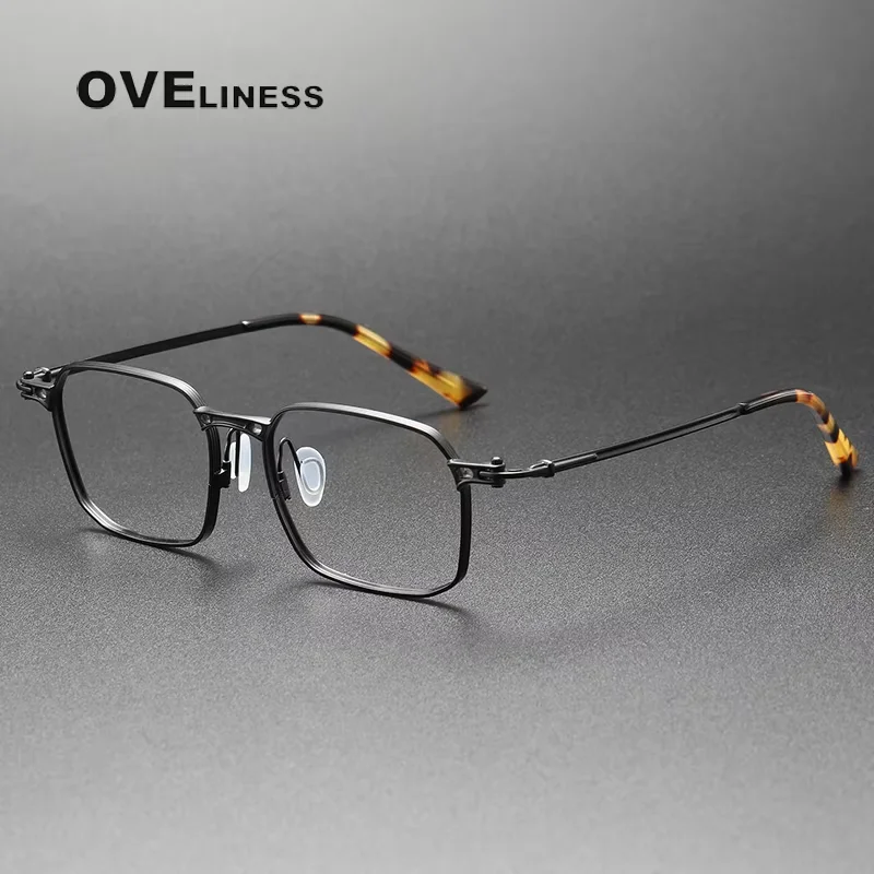 

Pure Titanium Glasses Frame for Men Retro Vintage Square Eyewear 2025 Eyeglasses Frames women male full spectacles