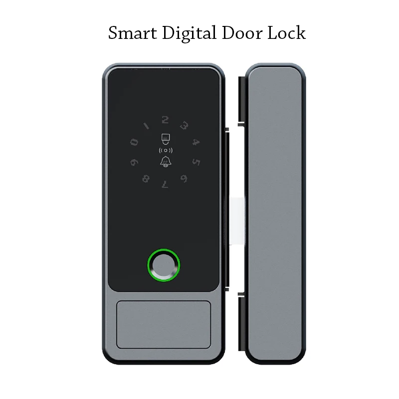 Punch-free Electronic Digital Door Lock Fingerprint Password Card Key Unlock Intelligent Electronic Lock For Steel/Wooden/Iron