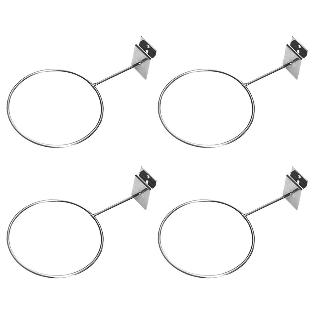

4pcs Basketball Display Racks Wall Panels Home Shop Iron Durable Storage Holders Sports Stands Silver Fitness