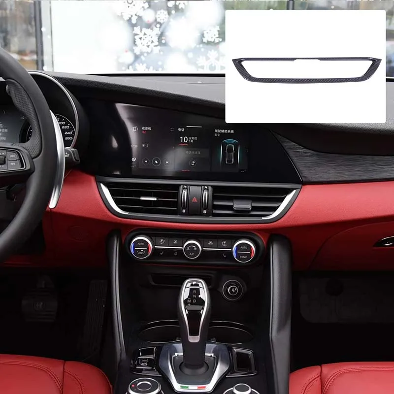 

For Alfa Romeo Giulia 2017-2020 real carbon fiber car center control panel decorative frame interior decoration patch