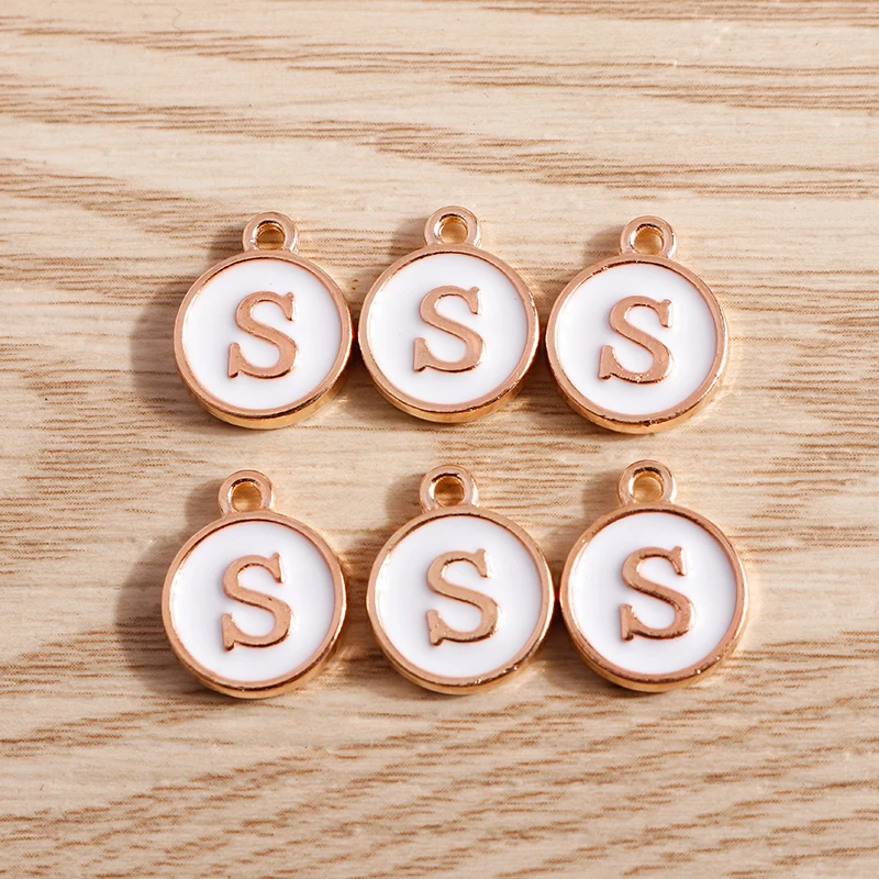 10 teile/los 12*15mm A-Z Brief Emaille Charms für Schmuck Machen Anhänger Halsketten Ohrringe DIY Handgemachte Armbänder handwerk Liefert – Detail 21